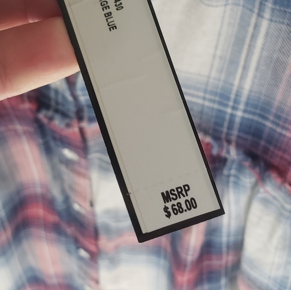 NEW! CATHERINE MALANDRINO Relaxed Fit Buttondown Flannel Blouse XS. - Picture 4 of 6